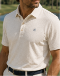 Men's Ivory Textured Polo
